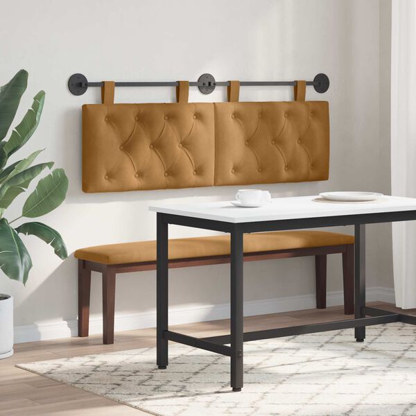 vidaXL Rippuv Peatoe Seinale kinnitatav Pruun 150 x 55 x 7 cm Samet