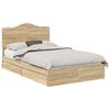 vidaXL Laos voodi sahtliga peaga Sonoma tamm 120 x 200 cm Tehispuit
