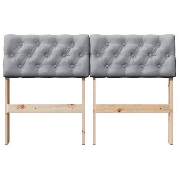 vidaXL Polsterdatud voodiots Helehall 120 cm Tahke m&auml;nd