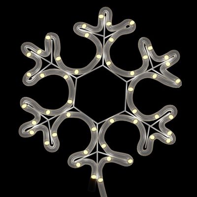 vidaXL jõulu lumehelbe figuur LEDiga, 2 tk, soe valge 27x27 cm