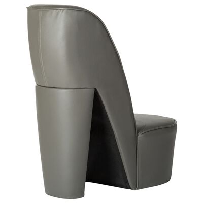 vidaXL kõrge kontsa kujuga tool, hall, kunstnahk