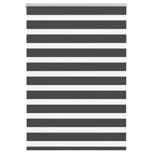 vidaXL Triibuline ruloo must 95x100 cm kanga laius 90,9 cm pol&uuml;ester