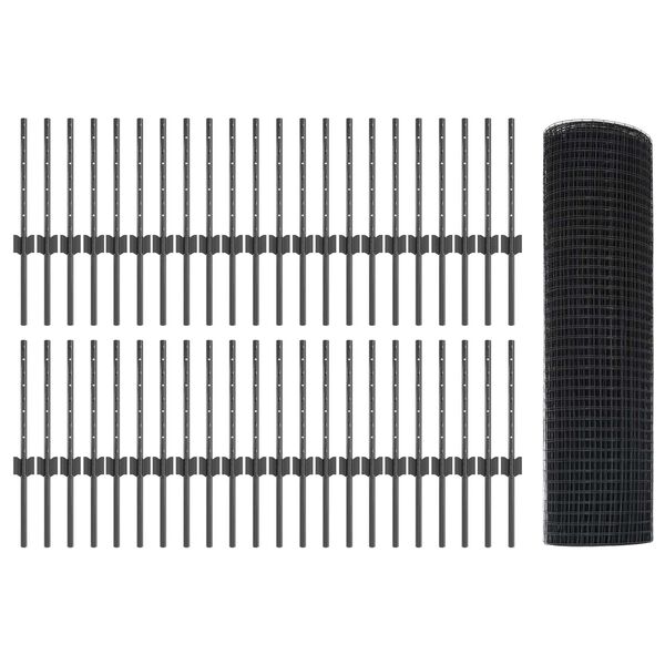 vidaXL Aed koos postiga Hall 0,4 x 100 m Terased ja PVC