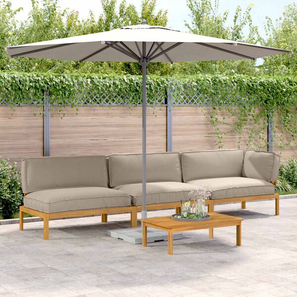 vidaXL Diivanikomplekt padjaga 4 pcs Pruunikashall Tugev akatsiapuu