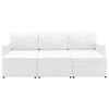 vidaXL 3-kohaline modulaarne diivanvoodi, valge, kunstnahk