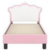 vidaXL Kuni 3-aastase voodi raam koos peatoega Roosa 70 x 140 cm PU