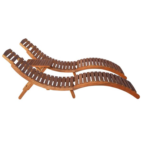 vidaXL 3-osaline lamamistool teelauaga, akaatsiapuidust