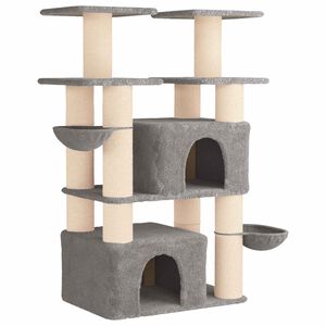 vidaXL Kassipuu kraapimispostidega Helehall 147 cm 2 tk