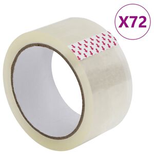 vidaXL pakketeip 72 tk, l&auml;bipaistev, 48 mm x 66 m