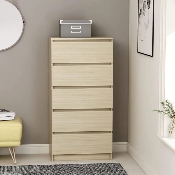 vidaXL kummut, Sonoma tamm, 60 x 35 x 121 cm, tehispuit