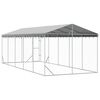 vidaXL katusega koeraaedik, h&otilde;bedane, 3x7,5x2,5 m, tsingitud teras