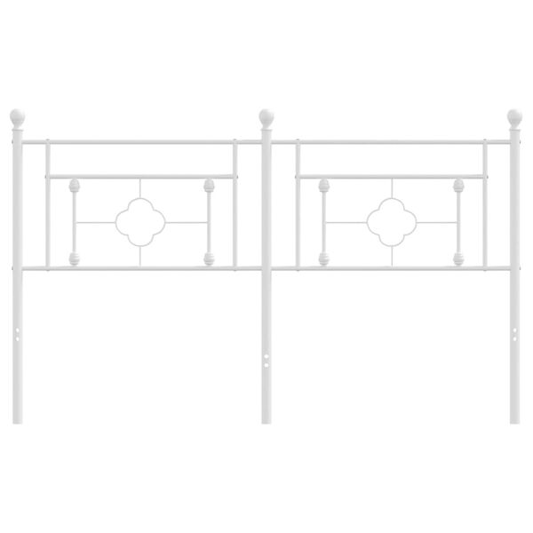 vidaXL metallist voodipeats, valge, 160 cm