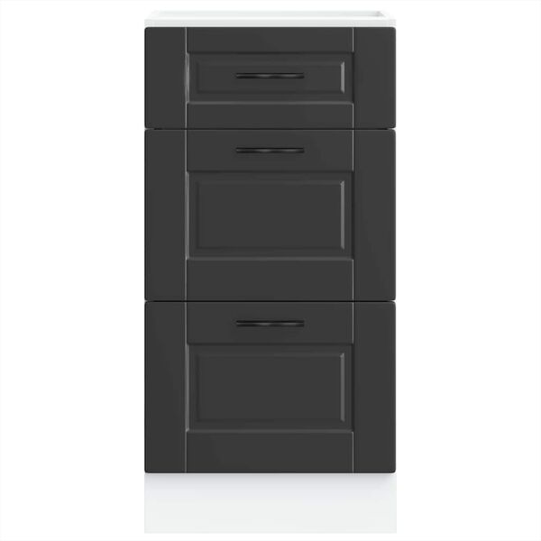 vidaXL köögipõrandakapp "Porto", must, töödeldud puit