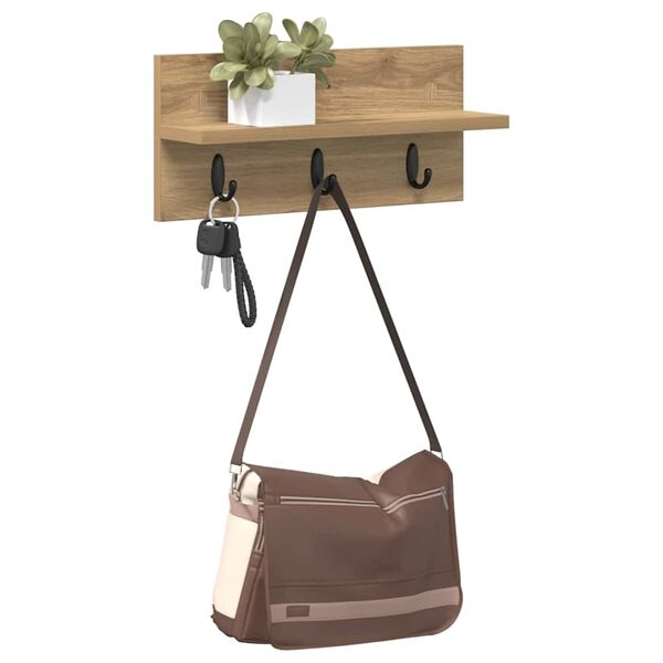 vidaXL Seinale kinnitatav riidepuu K&auml;sit&ouml;&ouml;puu 40 x 10,5 x 18 cm