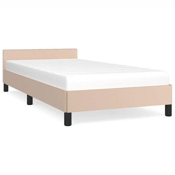 vidaXL voodiraam peatsiga ilma madratsita Cappuccino 90x190 cm