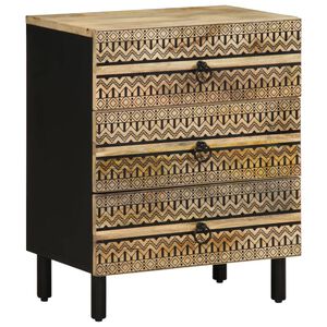 vidaXL Voodikapp Must 50x33x62 cm Massiivne t&ouml;&ouml;tlemata puit Mango