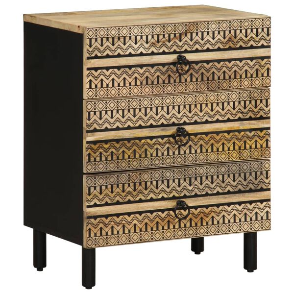 vidaXL Voodikapp Must 50x33x62 cm Massiivne töötlemata puit Mango