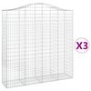 vidaXL kaarekujulised gabioonkorvid 3 tk, 200x50x200/220 cm, raud
