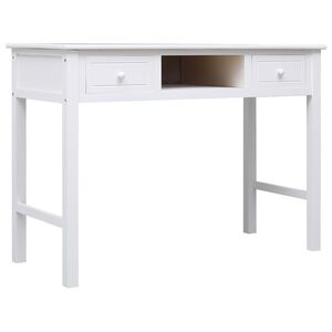 vidaXL kirjutuslaud, valge, 108 x 45 x 76 cm, Paulownia puit