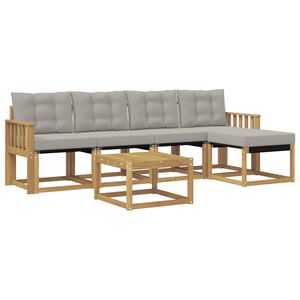 vidaXL V&auml;li diivanikomplekt padjaga 6 pcs Valge ja helehall