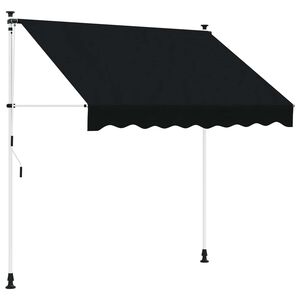 vidaXL Manuaalne kokkuklapitav varikatus Must 400 cm