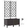 vidaXL Aiakonteiner Kastmise ja Ratastega 2 tk Pruun 80 x 40 x 148 cm
