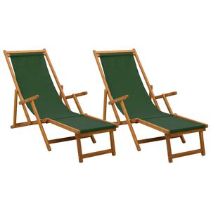 vidaXL Kokkupandav lamamistool 2 pcs 3 positsioon Tugev Eukal&uuml;pti Puit