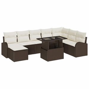 vidaXL Aia Diivanikomplekt ladustamisega 9 pcs Pruun Pol&uuml;rooster