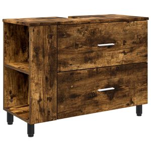 vidaXL Vannitoa peegelkapid Suitsutatud tamm 80 x 35 x 60 cm Tehispuit