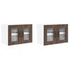 vidaXL Seinaklaasikapp PORTO 2 pcs Pruun tamme 60 x 31 x 40 cm