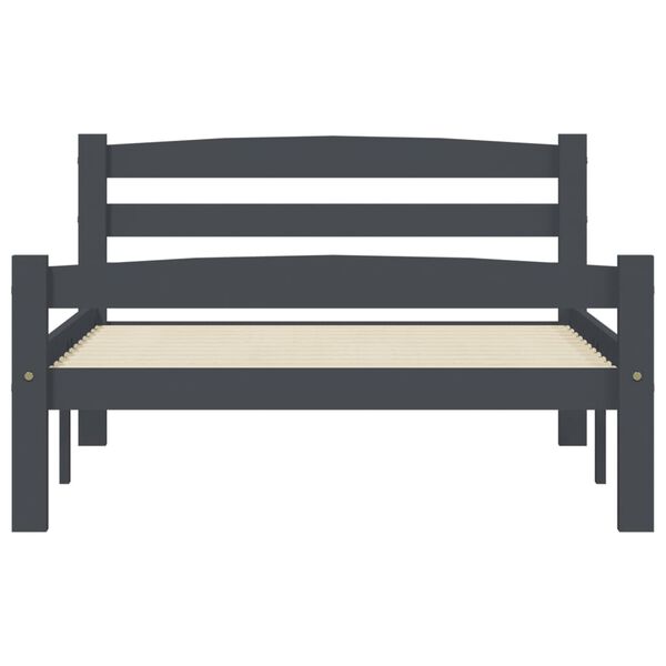 vidaXL voodiraam, tumehall, tugev männipuit, 100 x 200 cm