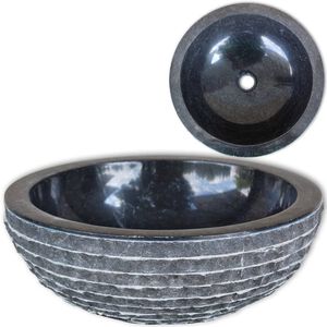 vidaXL valamu, marmor, 40 cm, must