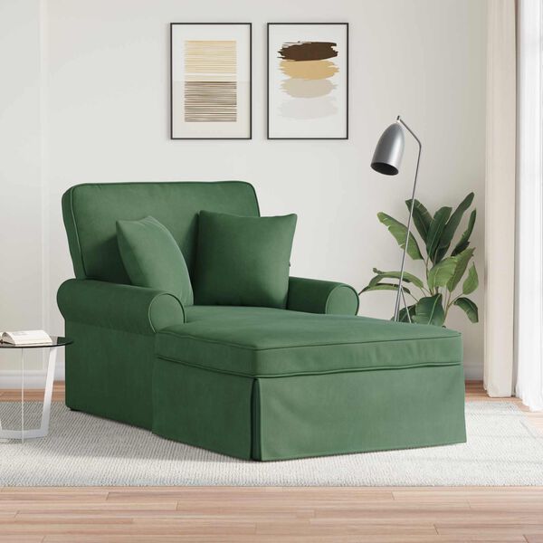 vidaXL Chaise lounge p&ouml;&ouml;ratud &auml;&auml;rega Jungle roheline 91 x 157 x 91 cm