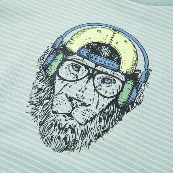 Laste T-s&auml;rk triibuline, hele m&uuml;ndiroheline, 116