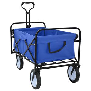 vidaXL Kokkuvolditav K&auml;si Trolley Sinine 94 x 53 x 99 cm