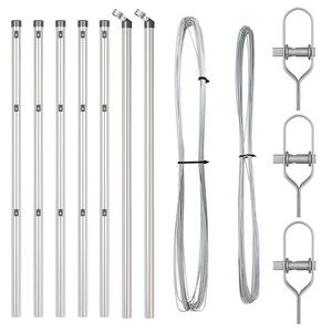 vidaXL Aiapostid 7 pcs Hõbedane Ø32mm 80 cm Tsingitud teras