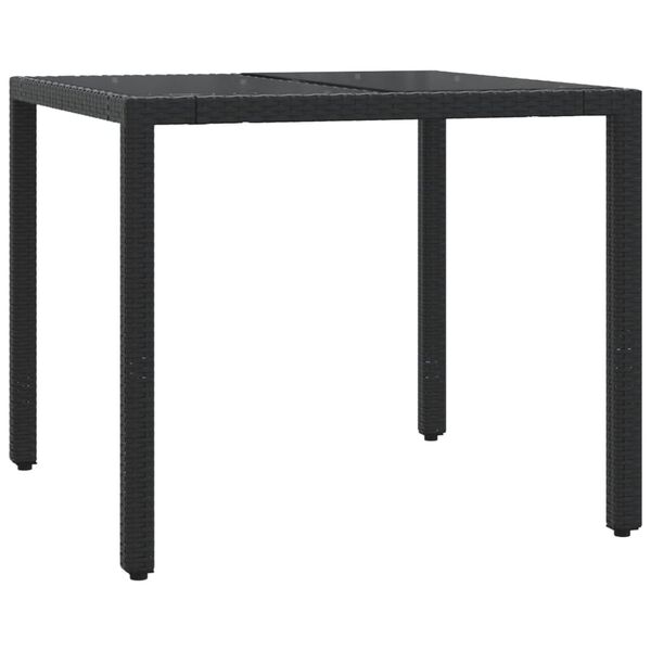 vidaXL 5-osaline aiam&ouml;&ouml;bli komplekt patjadega, must, pol&uuml;rotang