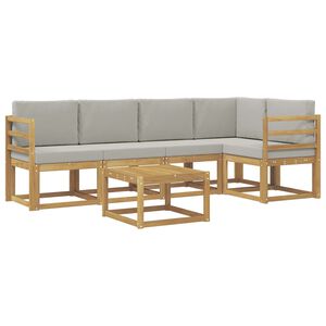vidaXL V&auml;li diivanikomplekt 6 pcs Valge ja helehall
