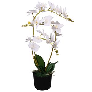 vidaXL kunstorhidee potiga 65 cm, valge