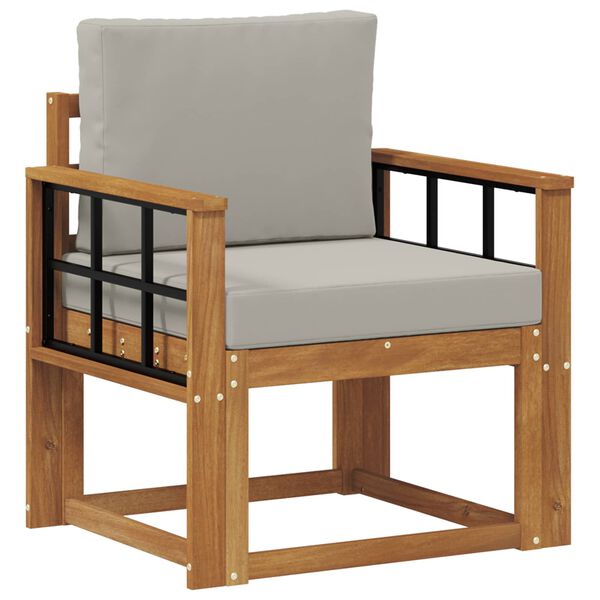 vidaXL &Otilde;uesohva Tugev akaatsiapuit ja pol&uuml;ester Naturaalne ja helehall