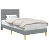 vidaXL Voodi raam peaga Helehall 90 x 190 cm kangas