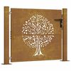 vidaXL aiav&auml;rav 100 x 100 cm corten terasest, puudisainiga