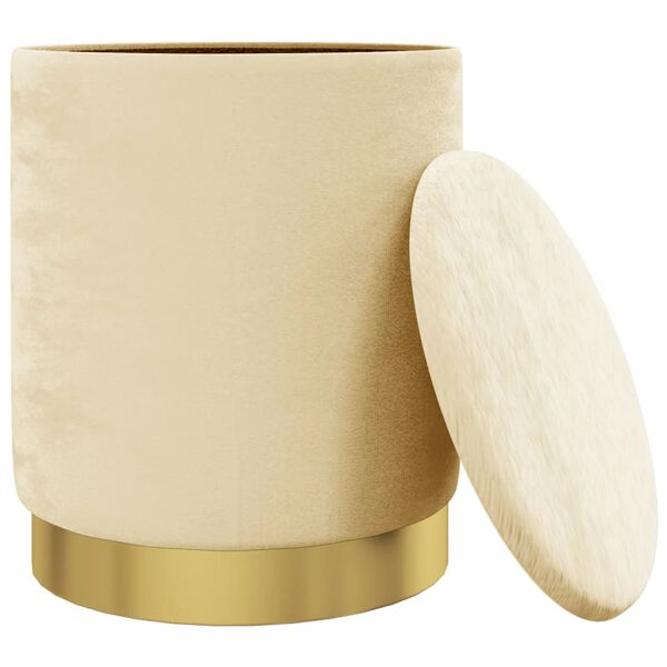 vidaXL ümar hoiupink, aprikoosivärvi, samet 31 x 37 cm