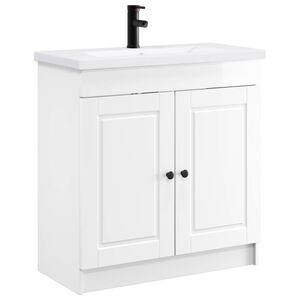 vidaXL Vannitoa m&ouml;&ouml;bleset K&otilde;rgl&auml;ikega valge 56 x 37,5 x 81 cm