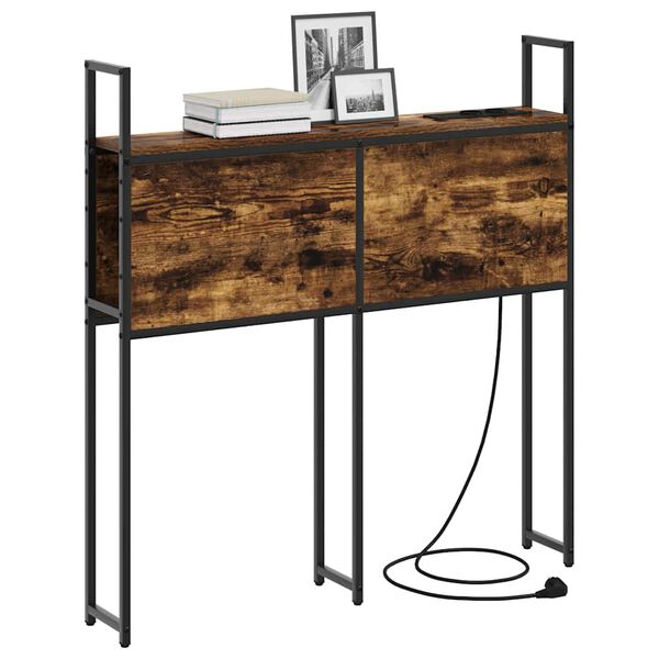 vidaXL S&auml;ilitusega peatoed laadimisjaamaga Suitsutatud tamm Tehispuit