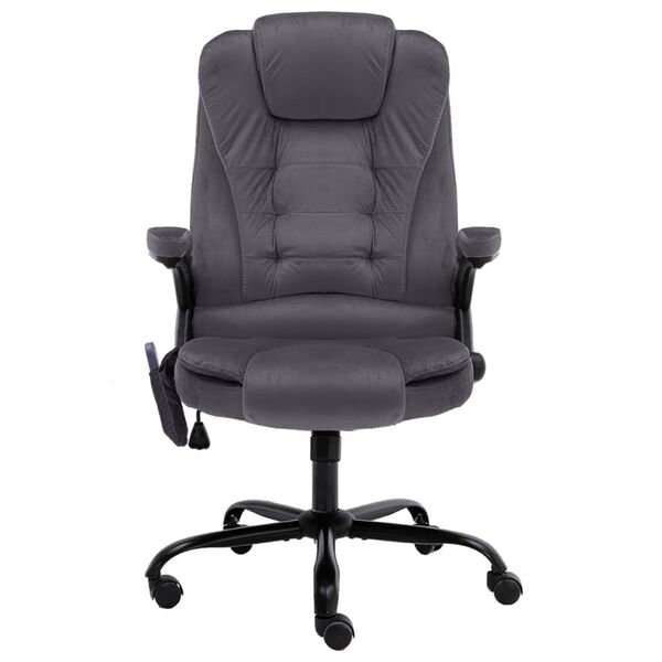 vidaXL massaažiga kontoritool, tumehall, samet