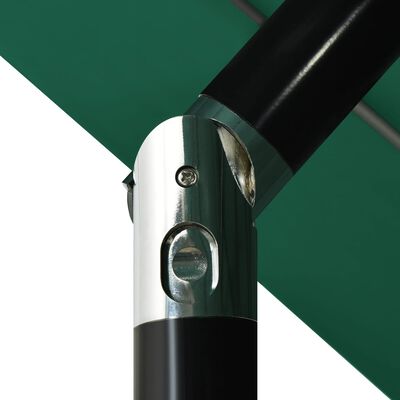 vidaXL 3-realine päikesevari alumiiniumpostiga, roheline, 3,5 m