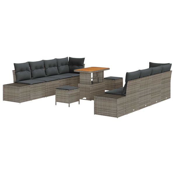 vidaXL Aia Diivanikomplekt padjaga padjaga 11 pcs Helehall ja tumehall