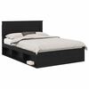 vidaXL Voodi raam peaga Must 140 x 190 cm Tahke m&auml;nd