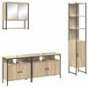 vidaXL Vannitoa m&ouml;&ouml;bleset 4 tk Sonoma tamm 33 x 33 x 185,5 cm